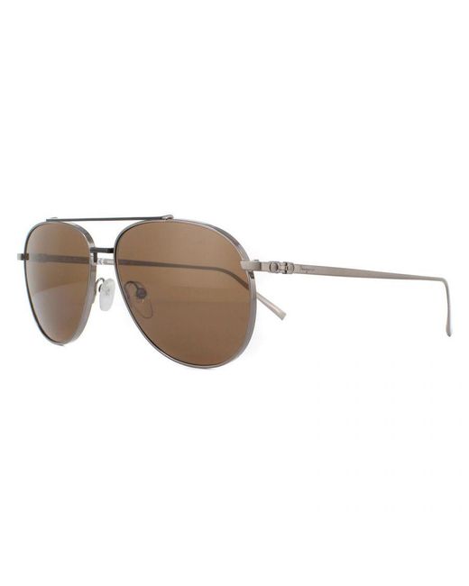 Ferragamo Brown Sunglasses Sf201S 035 Metal