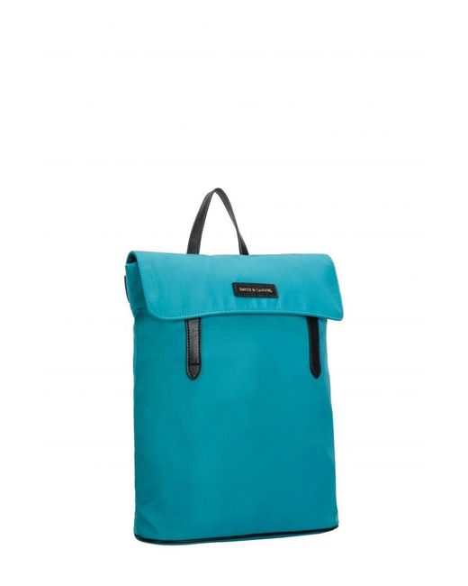Smith & Canova Blue Nylon Flapover Backpack
