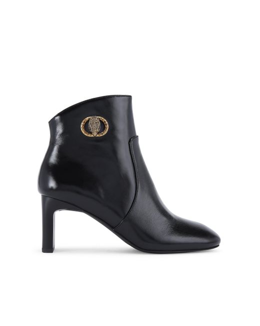 Kurt Geiger Black Leather Square-Toe Chelsea Boots