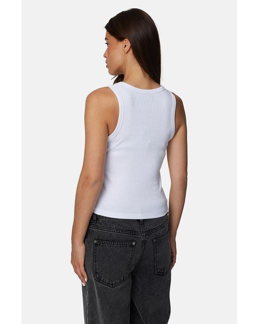 Good For Nothing White Ribbed Vest Top