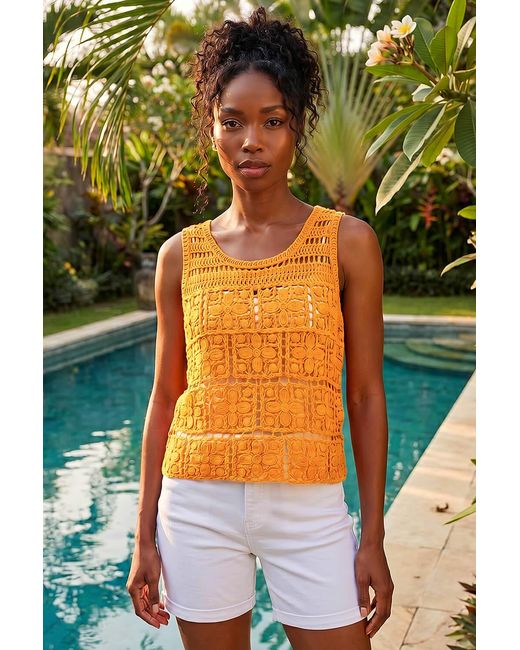 Roman White Crochet Knit Vest