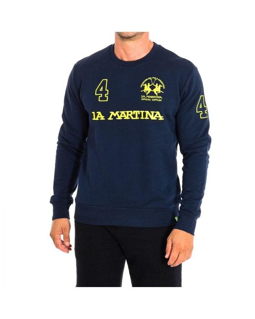 La Martina Sweatshirt Tmf303-fp221 in het Blue voor heren