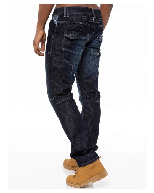 Enzo Blue Denim Jeans Straight Leg for men