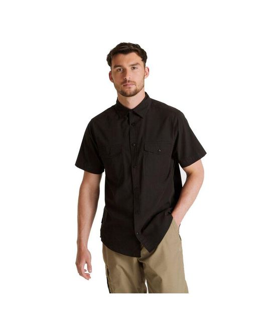 Craghoppers Black Expert Kiwi Short-Sleeved Shirt for men