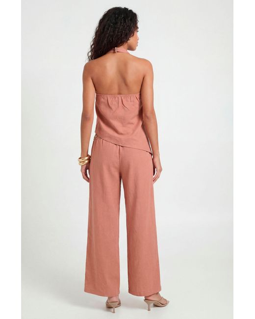 Boohoo Green Peached Wide Leg Trouser