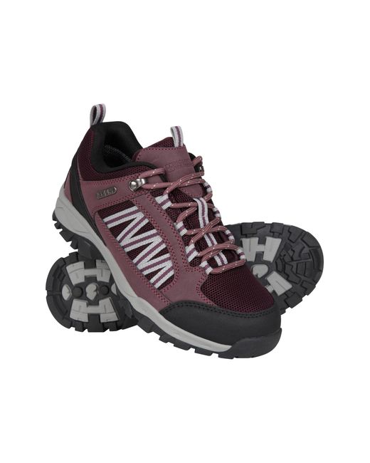 Mountain Warehouse Purple 'Path' Walking Shoes Waterproof Breathable Cushioned Hiking Footwear