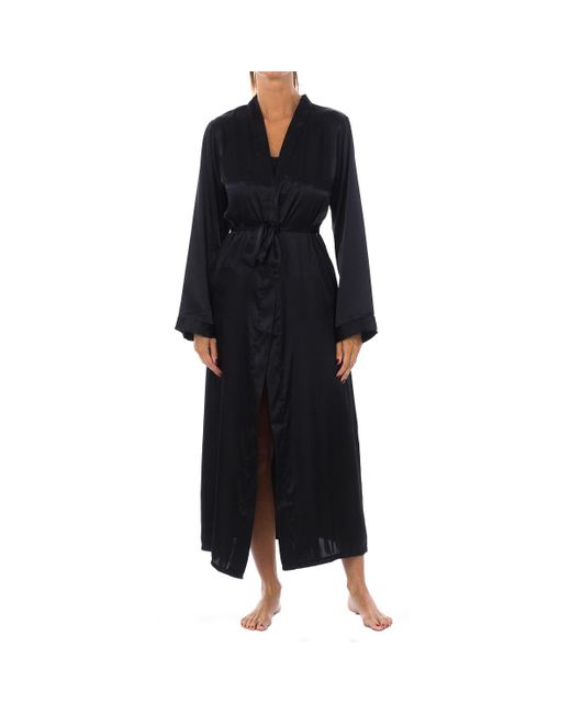 Kisses&Love Black Cross 3/4 Sleeve Robe With Drawstring Closure 2116