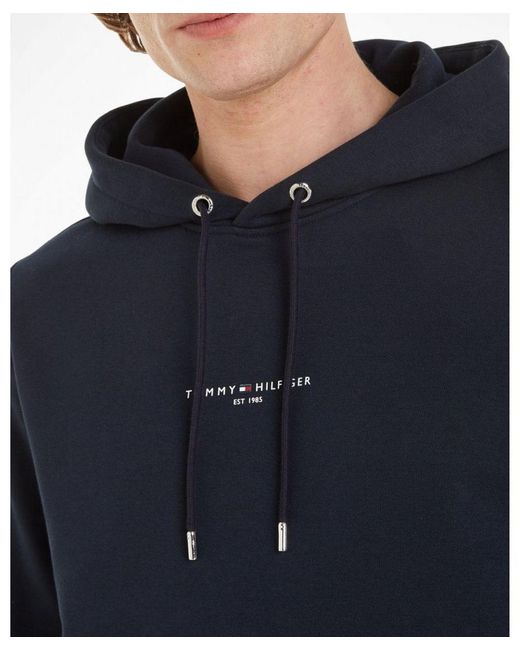 Tommy Hilfiger Blue Tommy Logo Tipped Hoodie for men