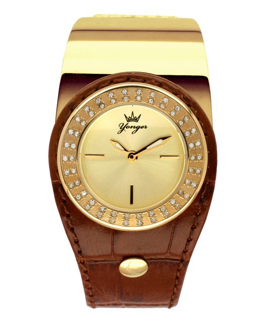 Yonger & Bresson Metallic And Dial Watch Leather