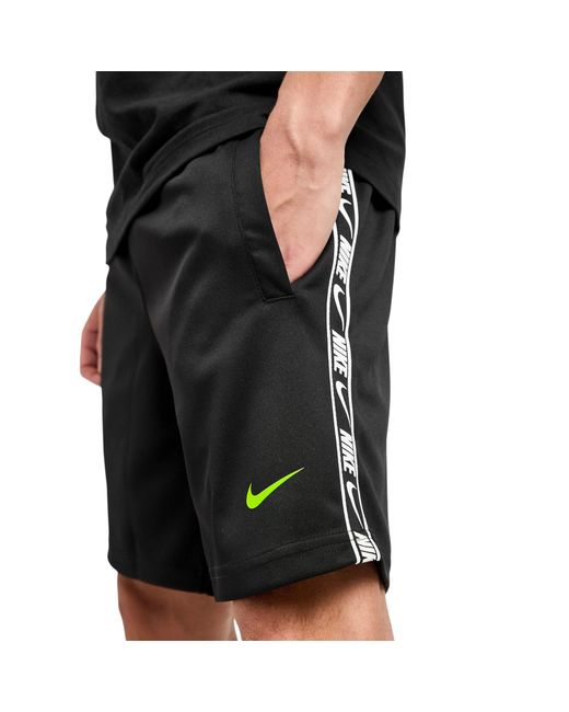 Nike Black Tracksuit T Shirts Tape Shorts Set Nsw Repeat Terry Cotton Tee for men