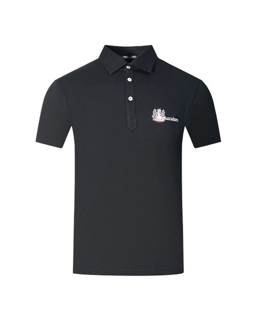 Aquascutum Black Aldis Brand London Logo Polo Shirt Material_Cotton for men