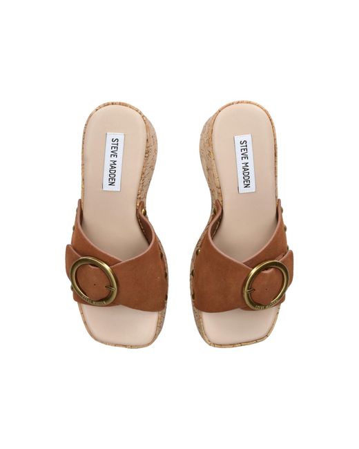 Steve Madden Brown Suede Pedestal Sandals
