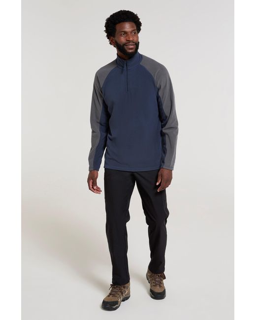 Mountain Warehouse Blue 'Ashbourne' Fleece Jacket Half Zip Mid Layer Sweater for men