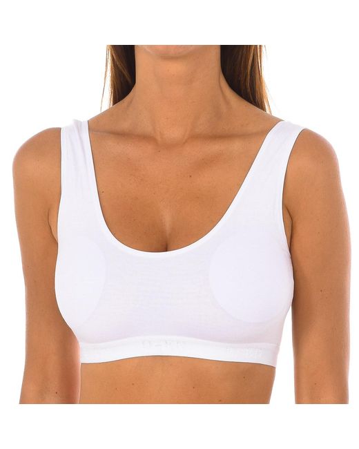 Q En White Bamboo Sports Bra Q707