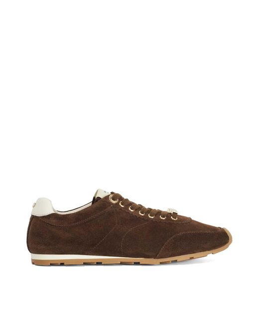 Dune Brown Evalinna Suede Lace-Up Trainers