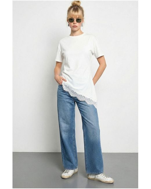 Bianco Lucci Blue Elastane T-Shirt