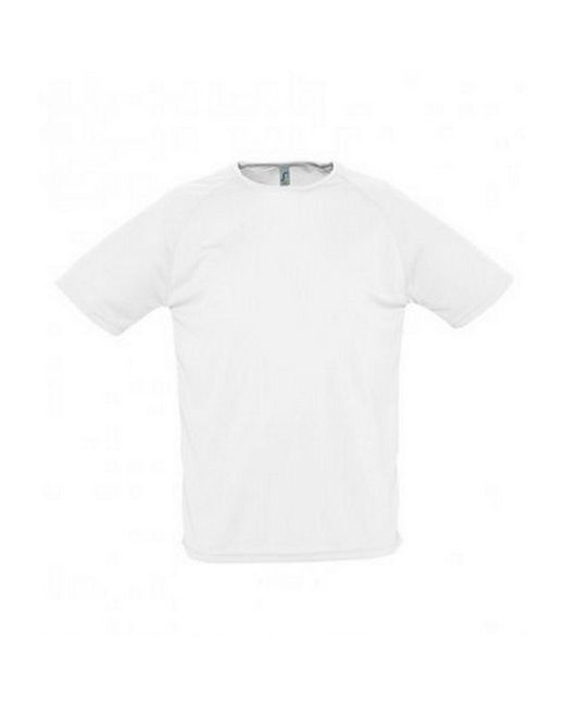 Sol's White Sporty Short Sleeve Performance T-Shirt () for men