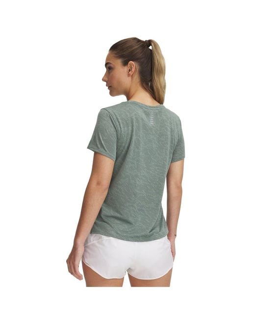 Under Armour Green Camo Crew Neck Short Sleeve Running Top