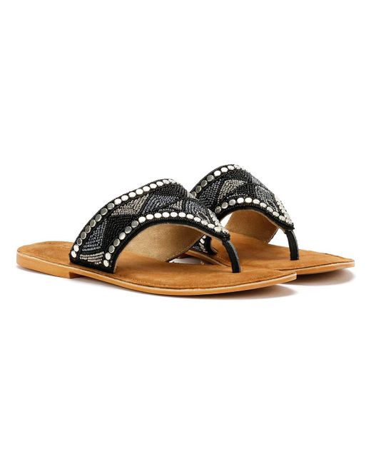 Tower London Brown Tower London Toepost Metallic Sandals