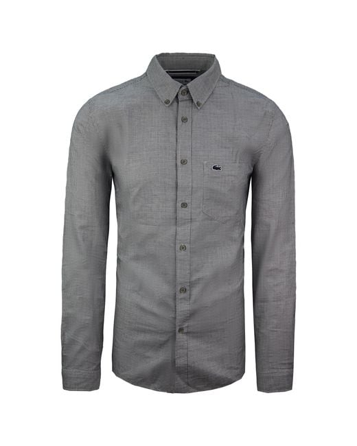 Lacoste Gray Slim Fit Shirt Cotton for men
