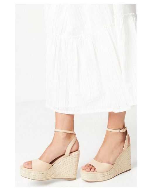 Faith Natural Hoola High Espadrille Wedge Sandals