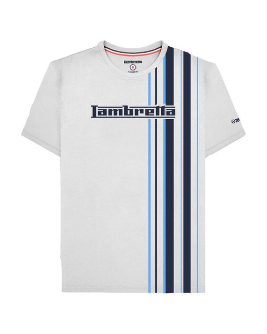 Lambretta Blue Ss25 Racing Stripe T-Shirt /Azure) for men