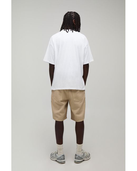 BoohooMAN White Oversized Monte Carlo Print T-Shirt Cotton for men