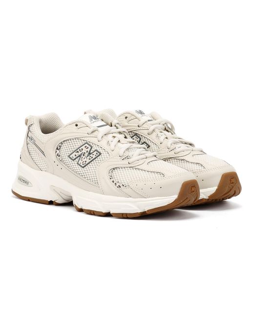New Balance White 530/Animal Print Trainers