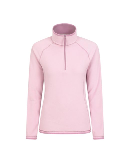 Mountain Warehouse Pink Ladies Montana Half Zip Fleece Top (Dark)
