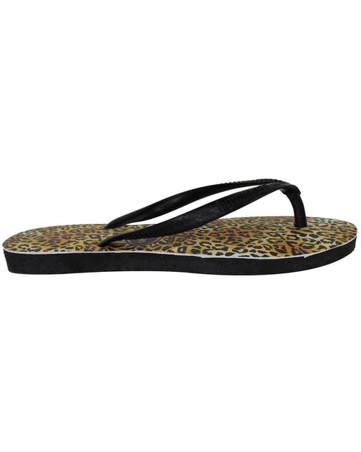 Havaianas Brown Slim Leopard Flip-Flops