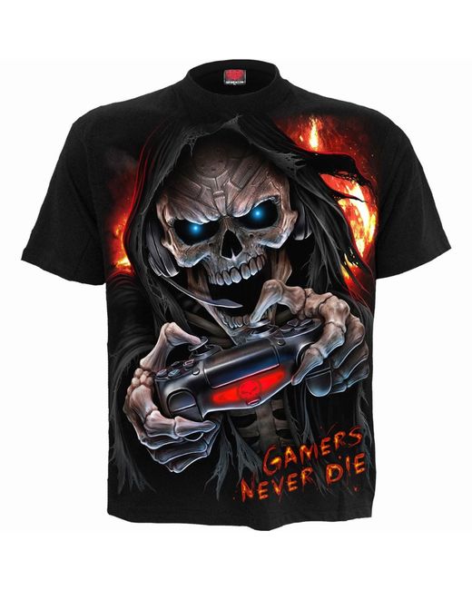 Spiral Black Adult Respawn T-Shirt Cotton