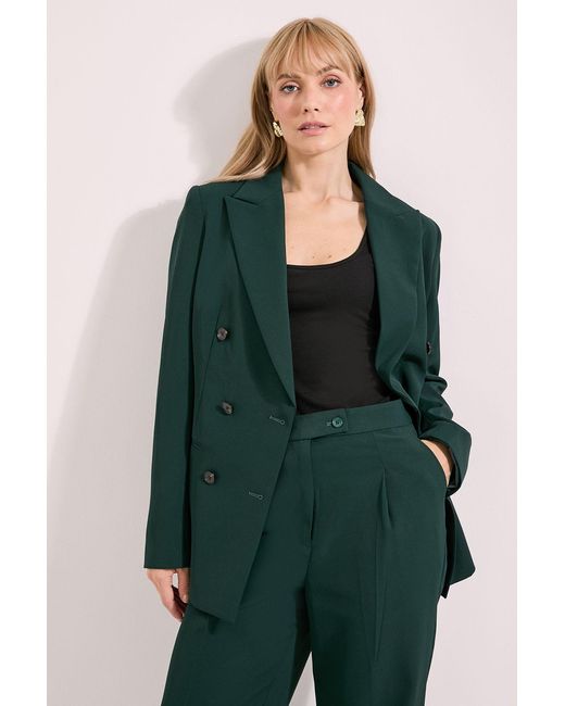 PRINCIPLES Green Relaxed Double Breasted Blazer