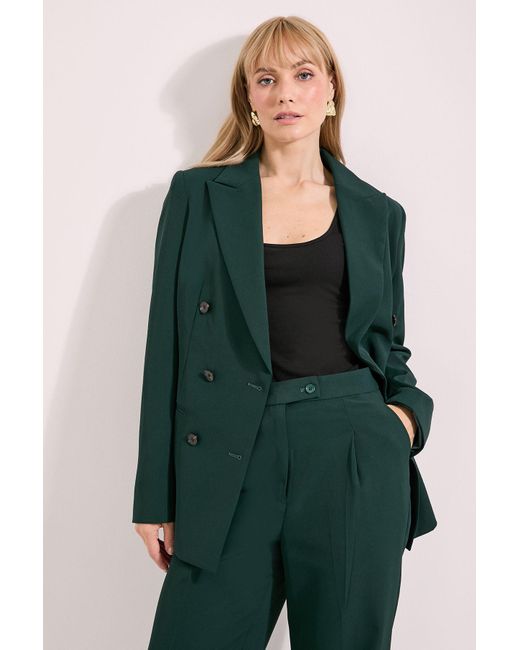 PRINCIPLES Green Relaxed Double Breasted Blazer