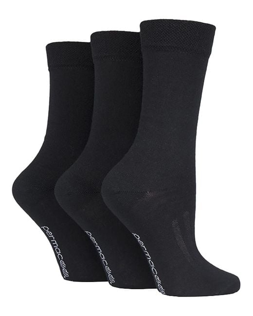 Permacool Black Breathable Moisture Wicking Anti Sweat Socks For Hot Weather