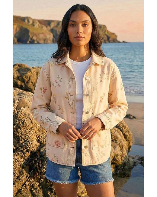 Roman Natural Floral Denim Jacket