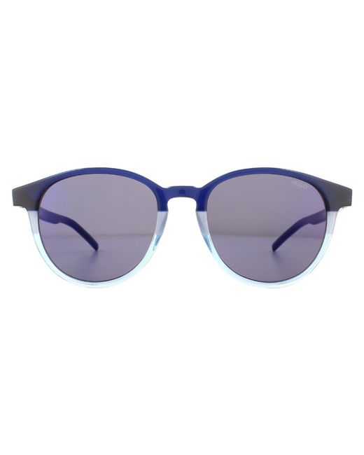 Boss Purple Hugo Boss By Round Matte Mirror Sunglasses for men