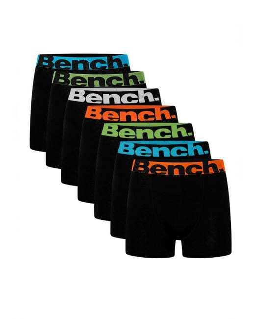 Bench Black 7 Pack 'Diego' Cotton Blend Boxers for men