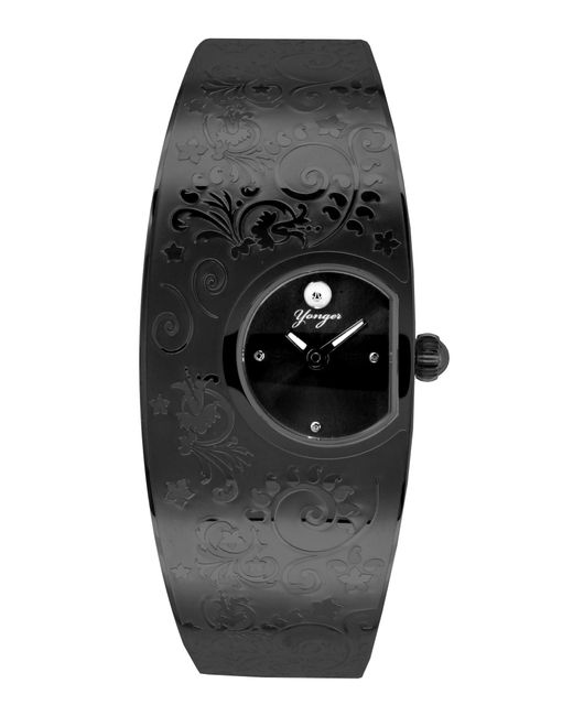 Yonger & Bresson Black And Bresson Dial Watch Stainless Steel