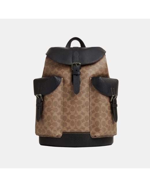 COACH Multicolor Signature Canvas Laptop Backpack for men