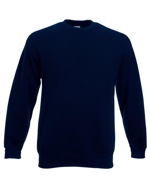 Fruit Of The Loom Blue Set-In Belcoro Yarn Sweatshirt (Deep) for men