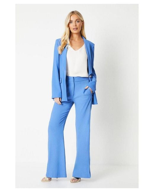 PRINCIPLES Blue Occasion Wide Bootcut Split Detail Trouser