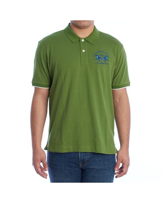 La Martina Green Regular Fit Short Sleeve Polo Ymp001-Pk001 for men