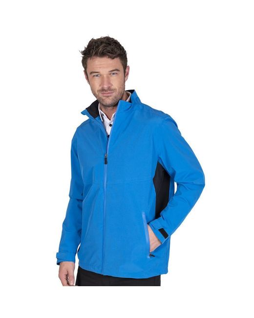 Island Green Blue Stretch Golf Waterproof Jacket for men