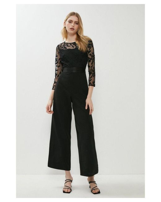 Coast White Embroidered Top Wide Leg Jumpsuit
