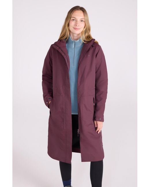 Mountain Warehouse Purple 'Hannah' Mac Jacket Waterproof Breathable Stylish Hooded Coat Polyamide