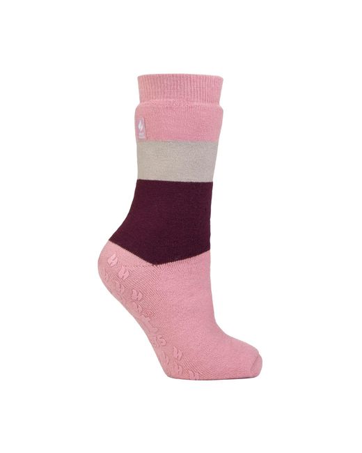 Heat Holders Pink 1 Pack Thick 3.1 Tog Non Slip Thermal Slipper Socks For Raynauds for men