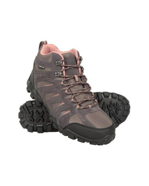 Mountain Warehouse Brown 'Belfour' Waterproof Boots With Rubber Outsole Walking Shoes Leather