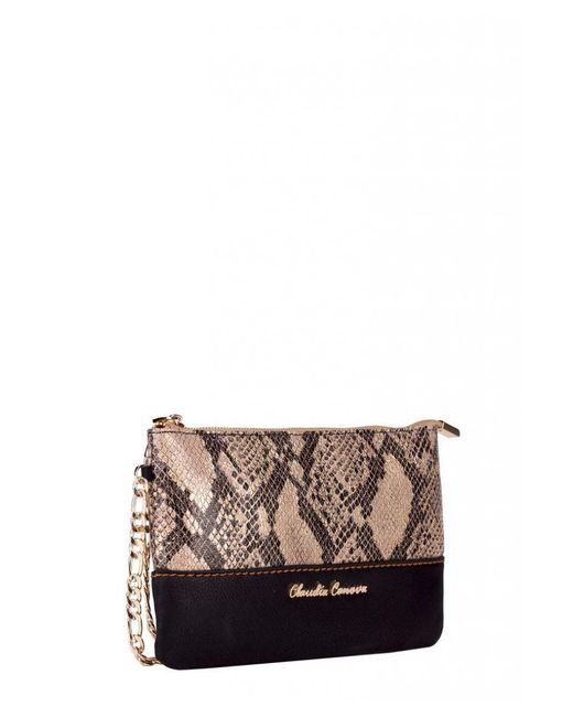 Claudia Canova Natural Small Snake Effect Zip Top Bag