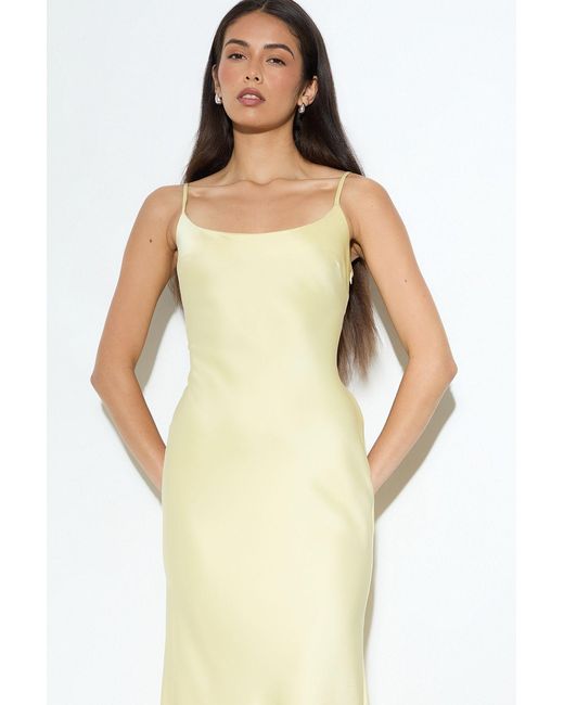 MissPap Metallic Premium Satin Bow Back Detail Bridesmaids Dress