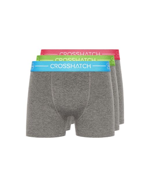 Crosshatch Gray 3 Pack Of Astral Boxers for men